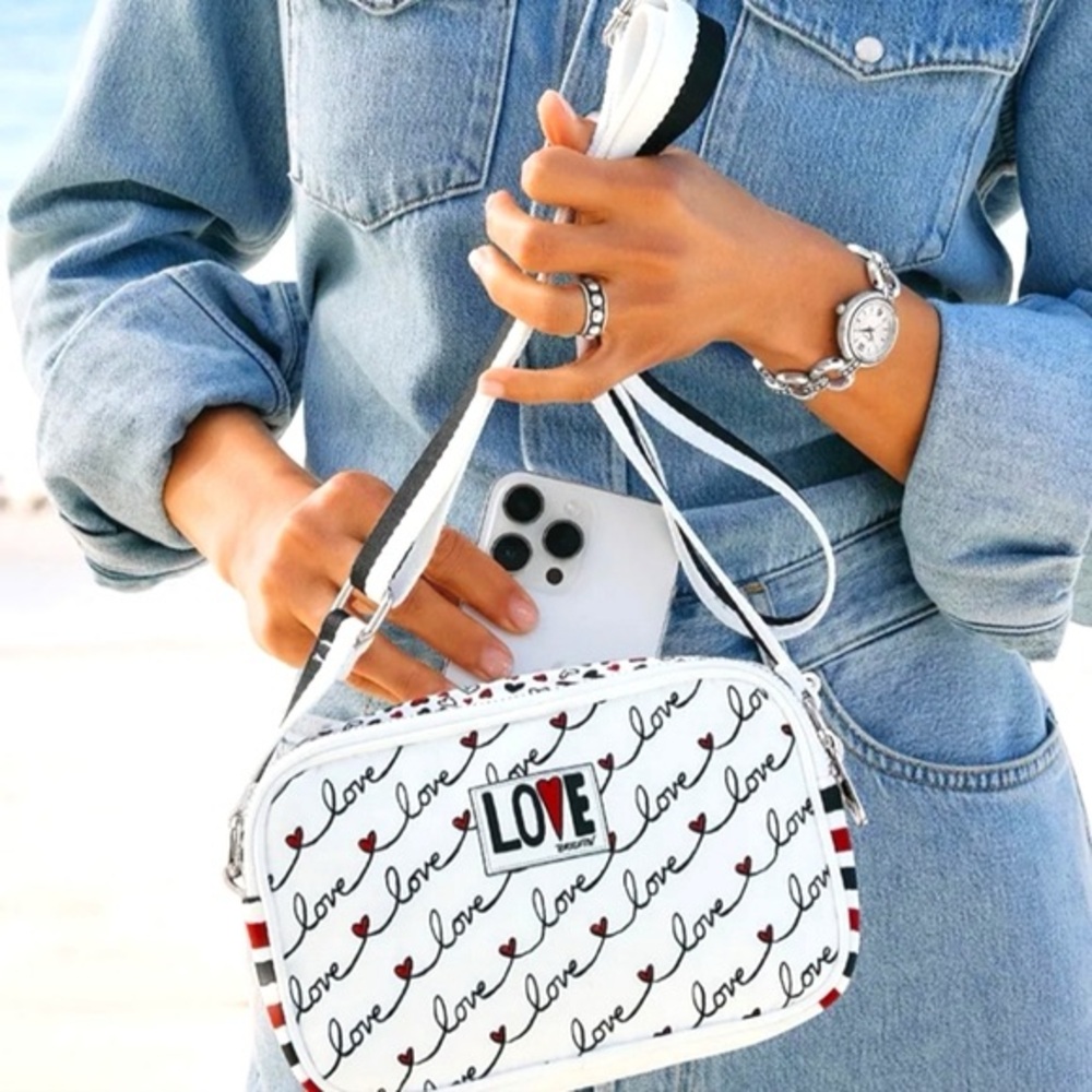 Brighton Love Scroll Canvas Crossbody Bag